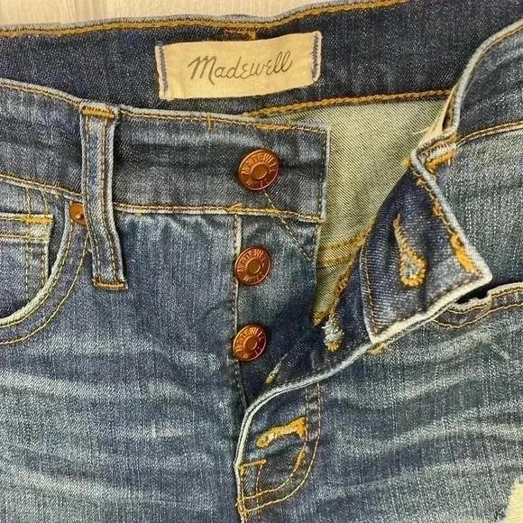 MADEWELL 10" High-Rise Skinny Jeans Button Front Size 25 - Picture 2 of 6